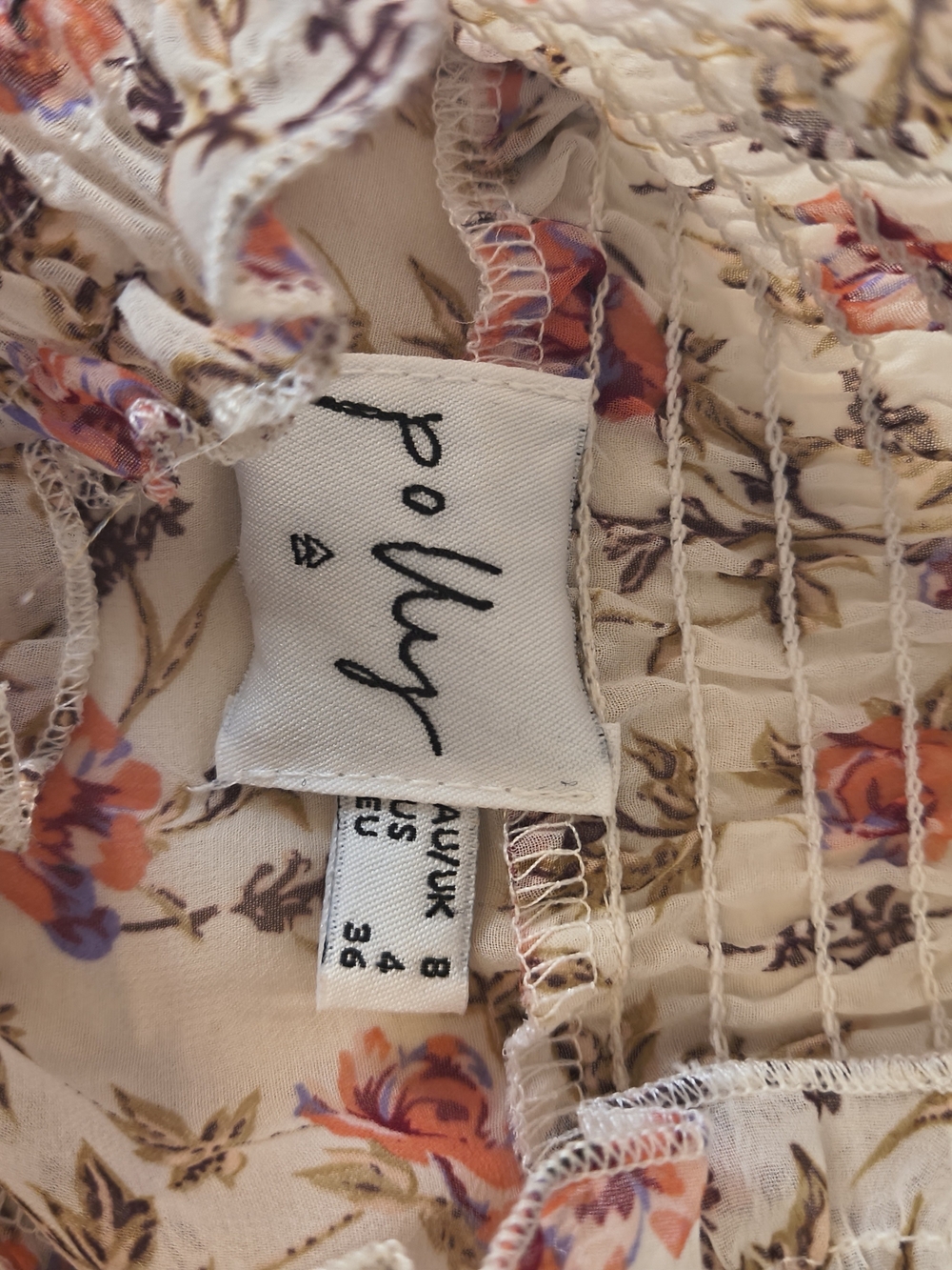 Floral Smocked Waist Long-Sleeve Mini Dress - Pink/Cream - Picture 7 of 7
